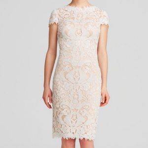 Tadashi Shoji cream and ivory cocktail dress